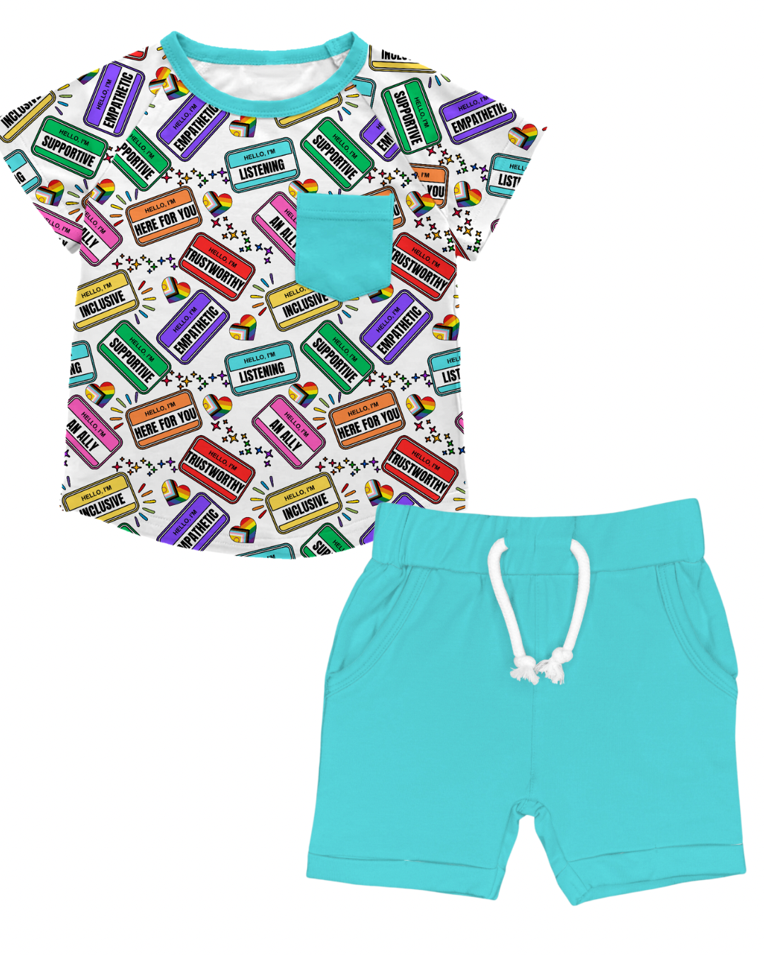 Rainbow Roots Tee and Short Set