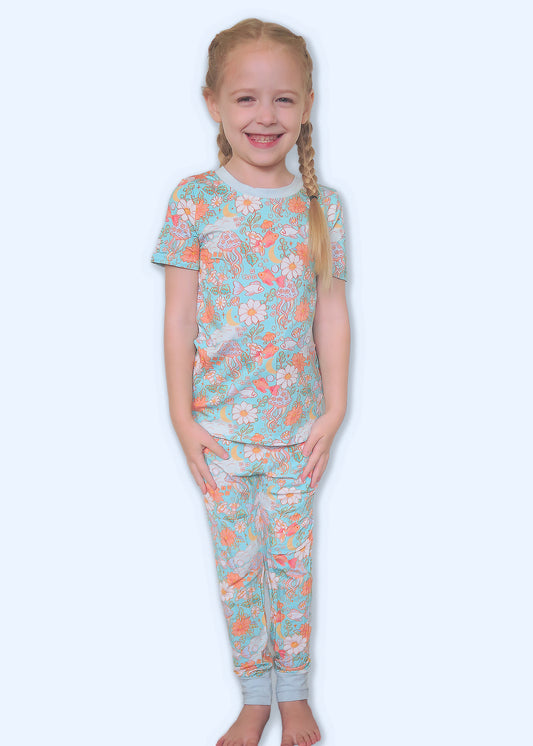 Floral Reef Two Piece Pajama Set